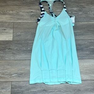 lululemon athletica Light Blue Tank Top with Black and White Straps